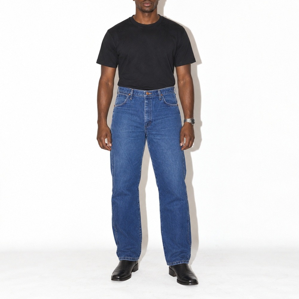 Vintage Wrangler Denim Jeans Mens 38x31 Stone Wash Regular Fit USA Made Straight